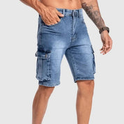  Herren -Denim -Cargo -Shorts - langlebige mittlere Länge - Mehrere Taschen - Casual Fit-2