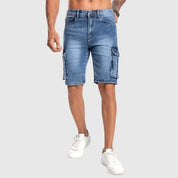  Herren -Denim -Cargo -Shorts - langlebige mittlere Länge - Mehrere Taschen - Casual Fit-5