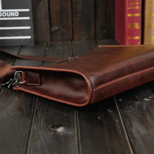 Liam | Retro Geschäfts Leder Schultertasche