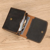 Lucas | Vintage Bifold Reisetasche aus Rindsleder mit Druckknopf