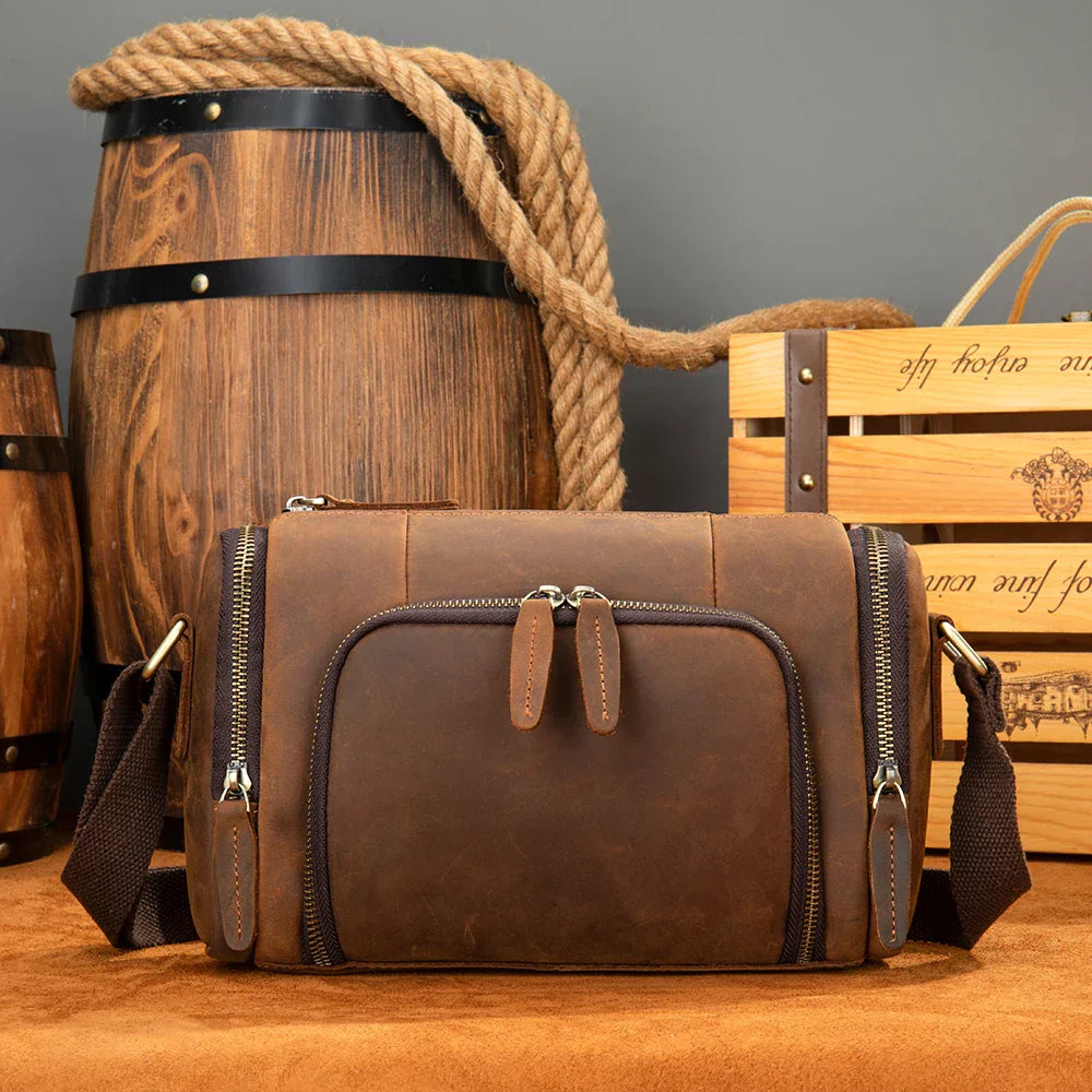 Kai | Herren Vintage Leder Crossbody Sling Reisetasche