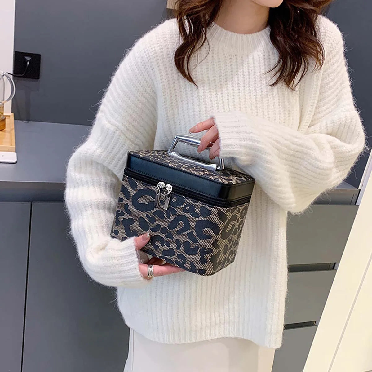 Keyla | Damen Reisekosmetiktasche mit Leopardenmuster Organizierer