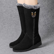 ALBA | Damen Wildleder-Winterstiefel mit Fell