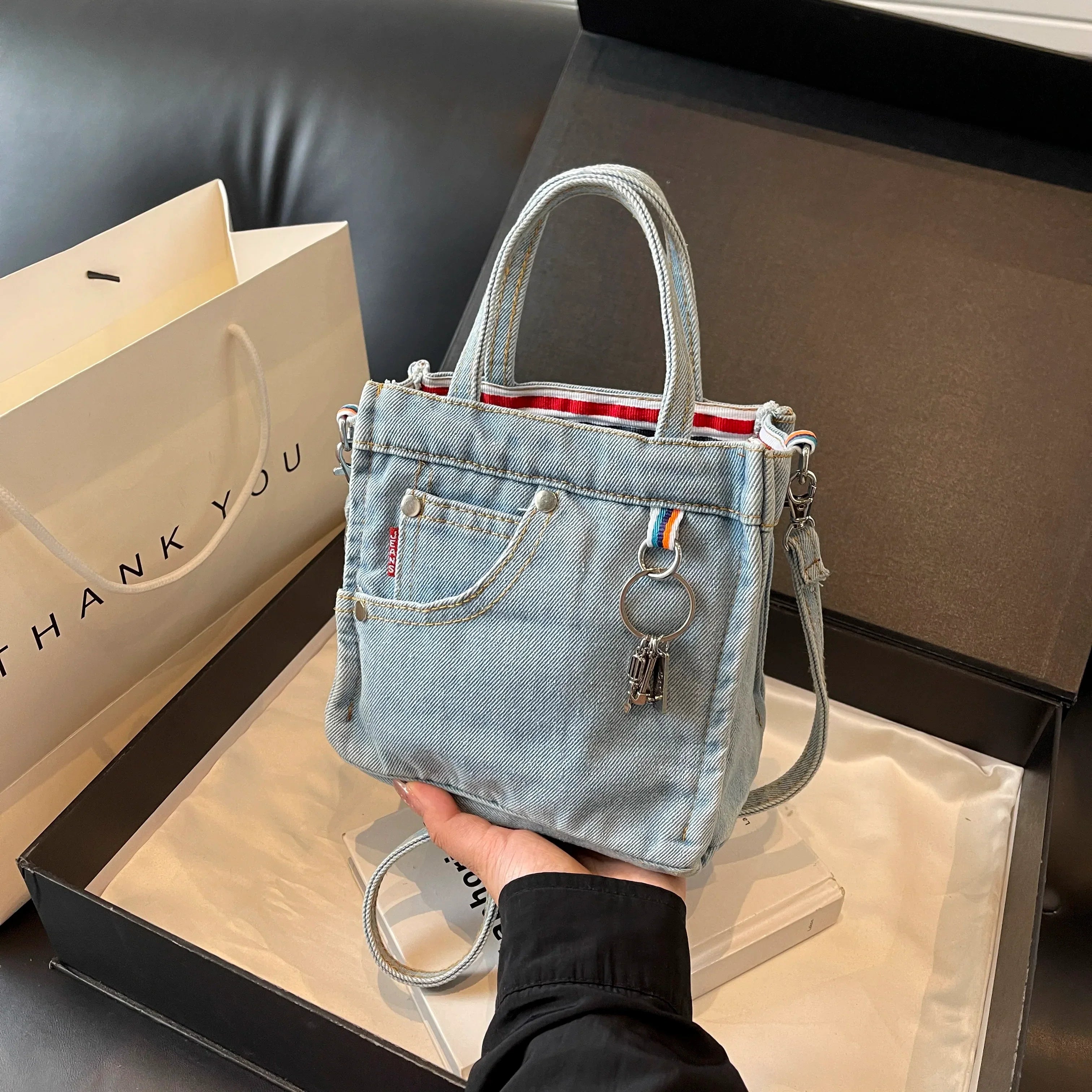 Eva | Stilvolle Denim Mini Crossbody Schultertasche