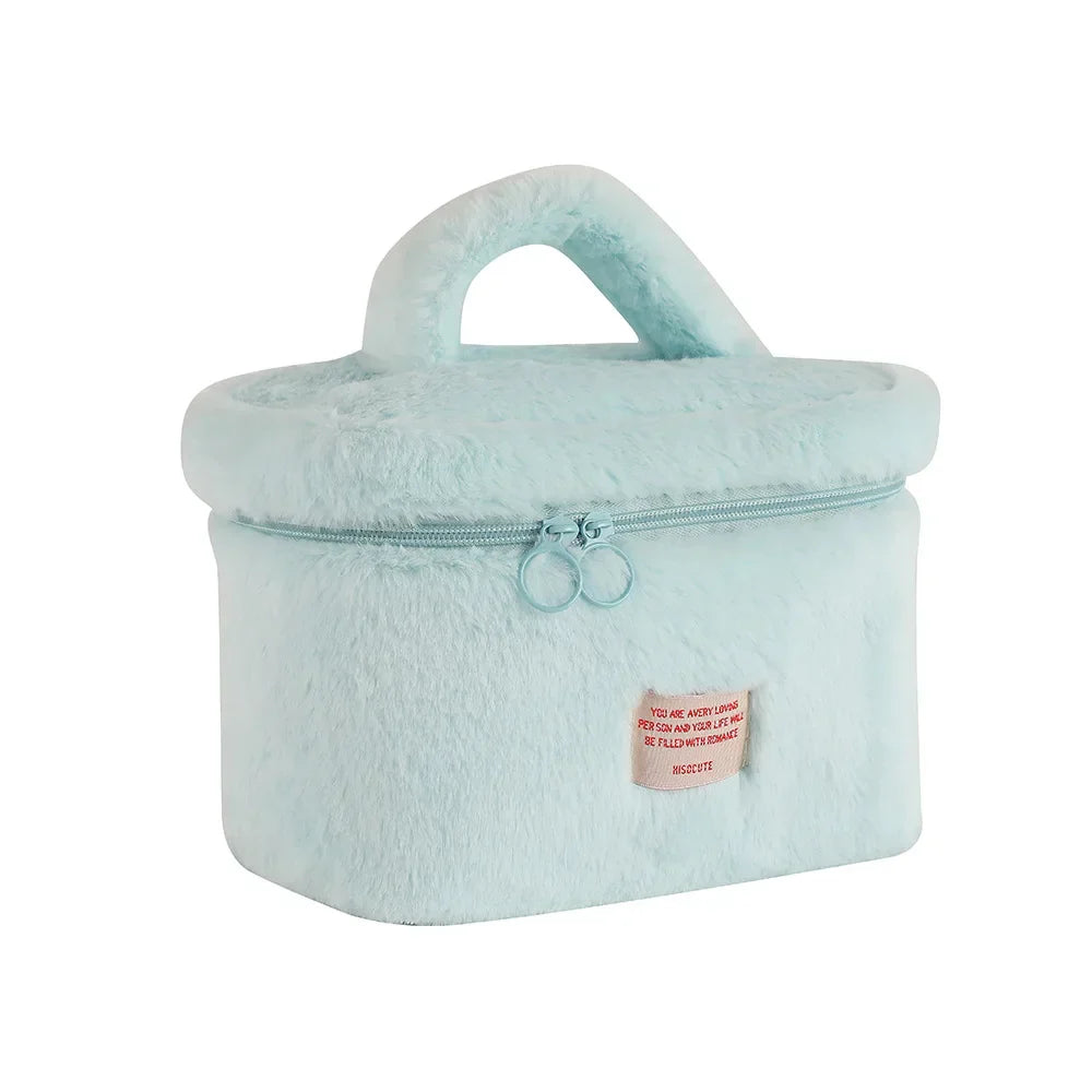 Aliya | Damen Kosmetiktasche Organizer mit großer Kapazität aus Plüsch