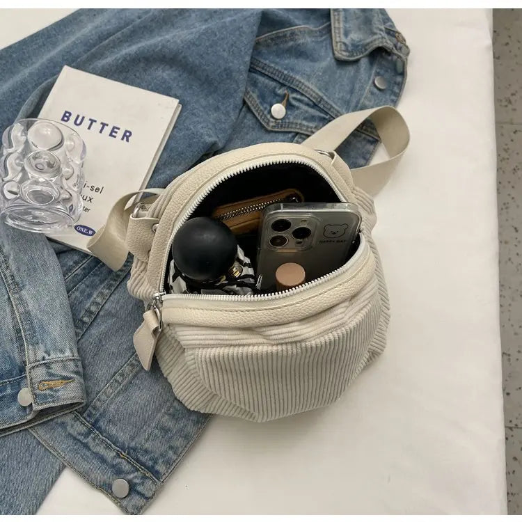 Eva | Einfache Corduroy Schultertasche