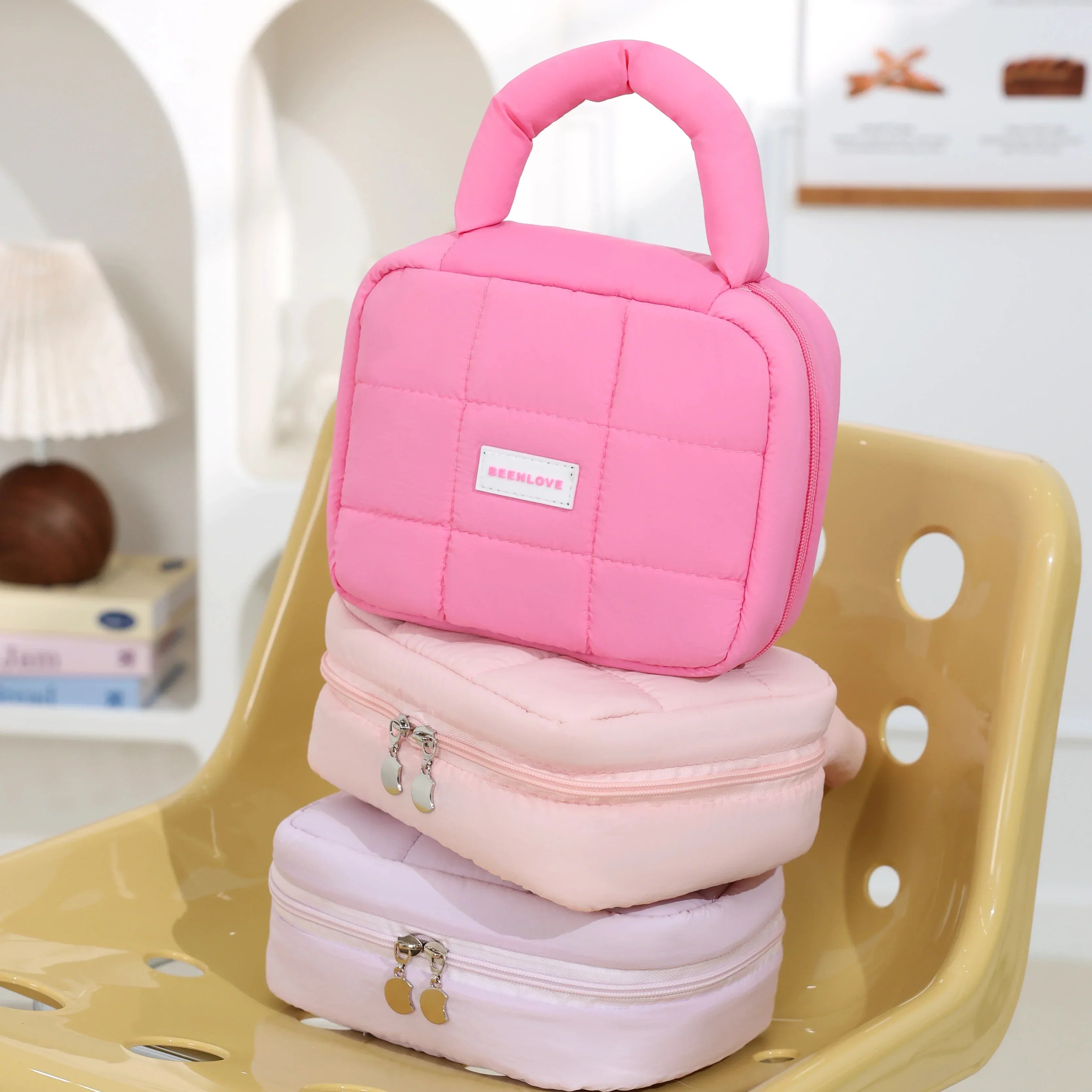 Andie | Gepolsterte, gesteppten Reise-Make-up Kosmetiktasche