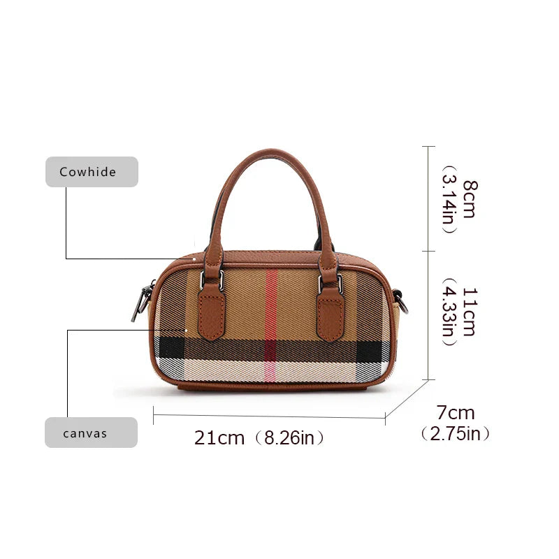 Iris | Vintage Ruit Canvas Umhängetasche