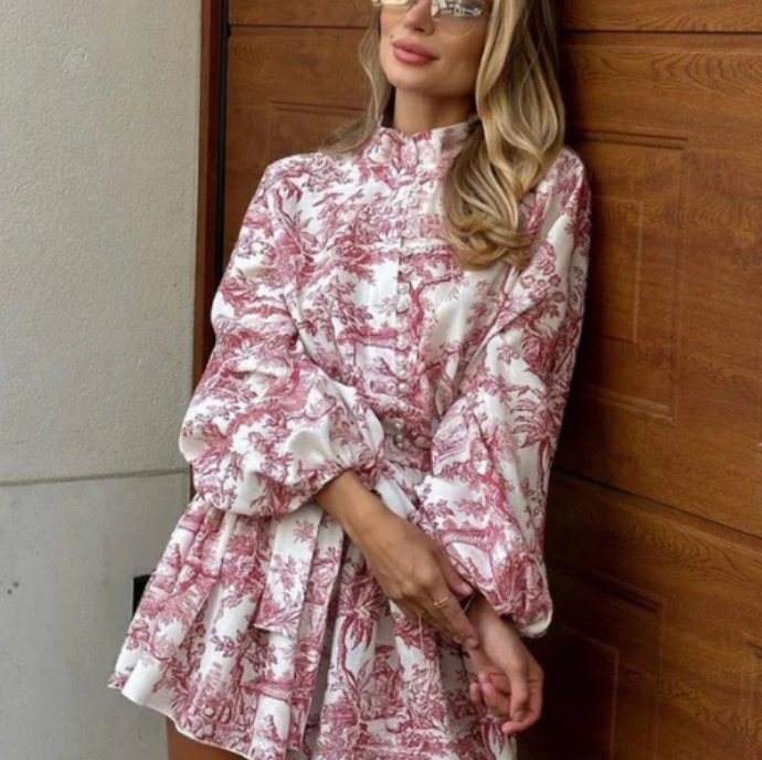 BIANCA l Puffärmel Plissiertes Sommerkleid