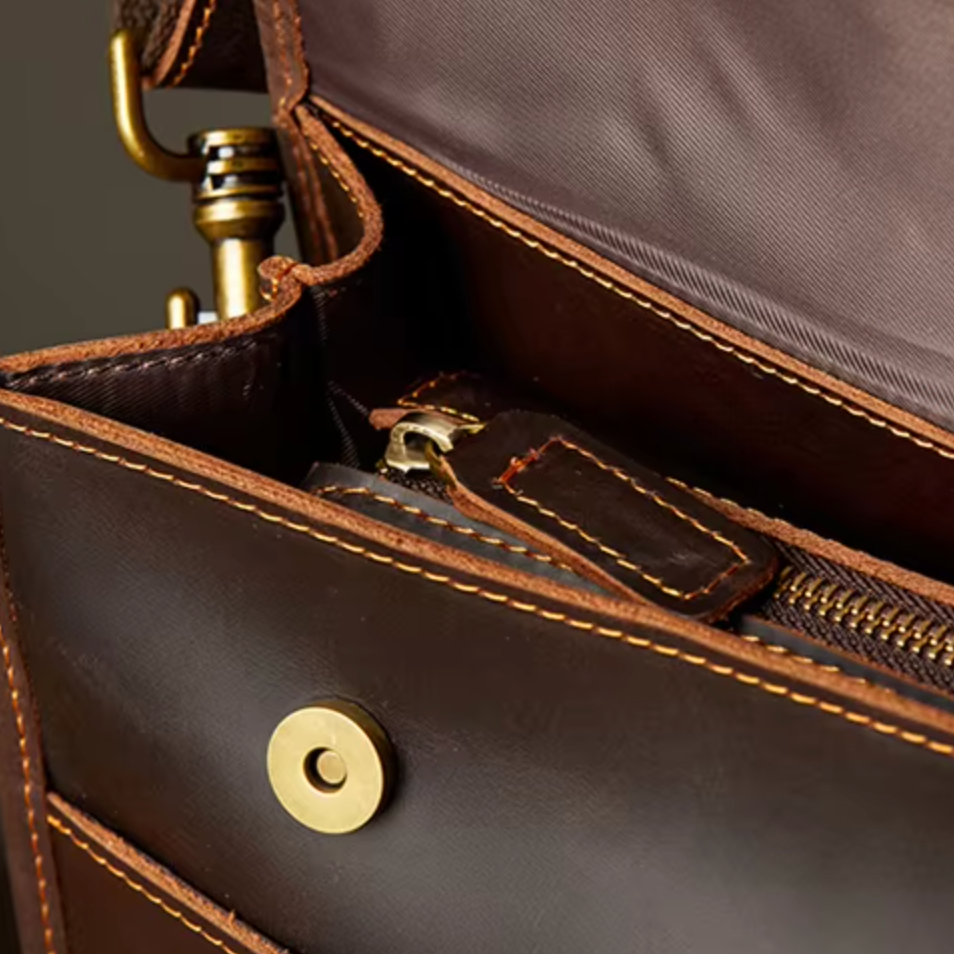 Liam | Herren Echte Leder Business Aktentasche Crossbody Messenger Tasche