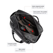 Ethan | Britischer Stil Leder Laptop- und Schultertasche