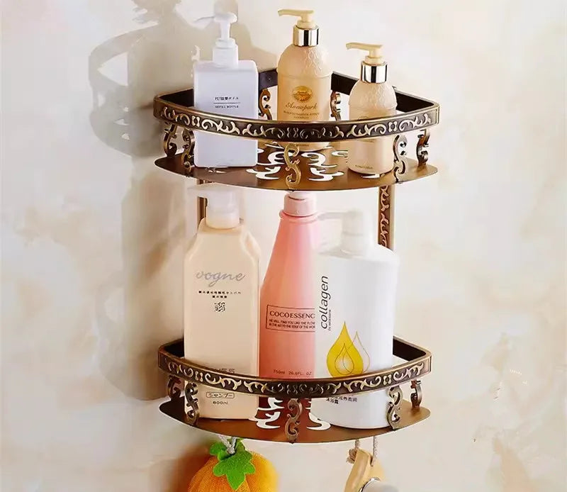  Badzubehör Set - Gravures Kupferdesign, einschließlich Handtuch und Papierhalter-1