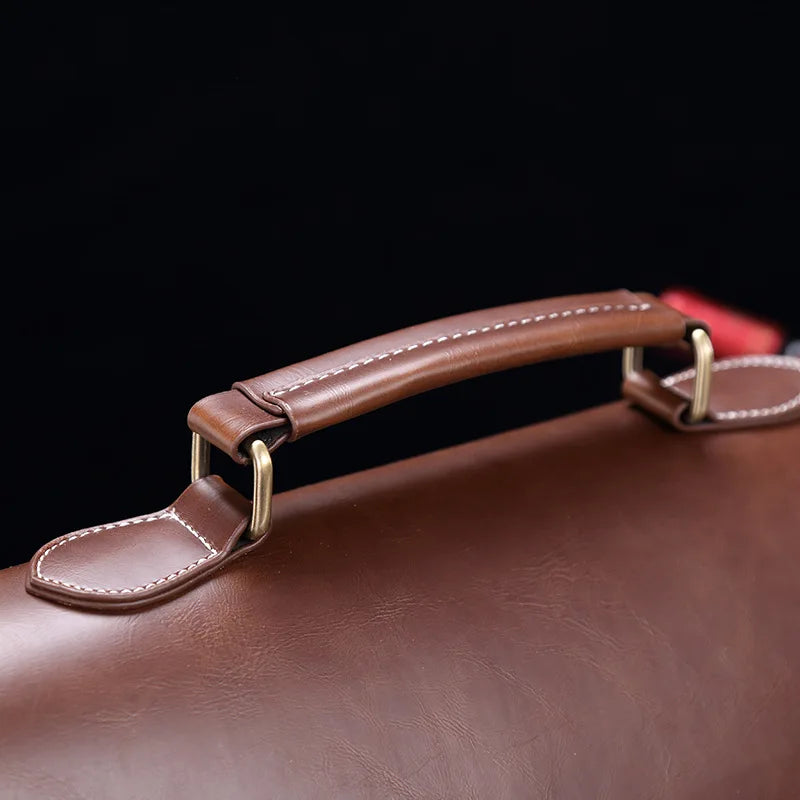 Liam | Retro PU Leder Aktentasche Crossbody Messenger Tasche