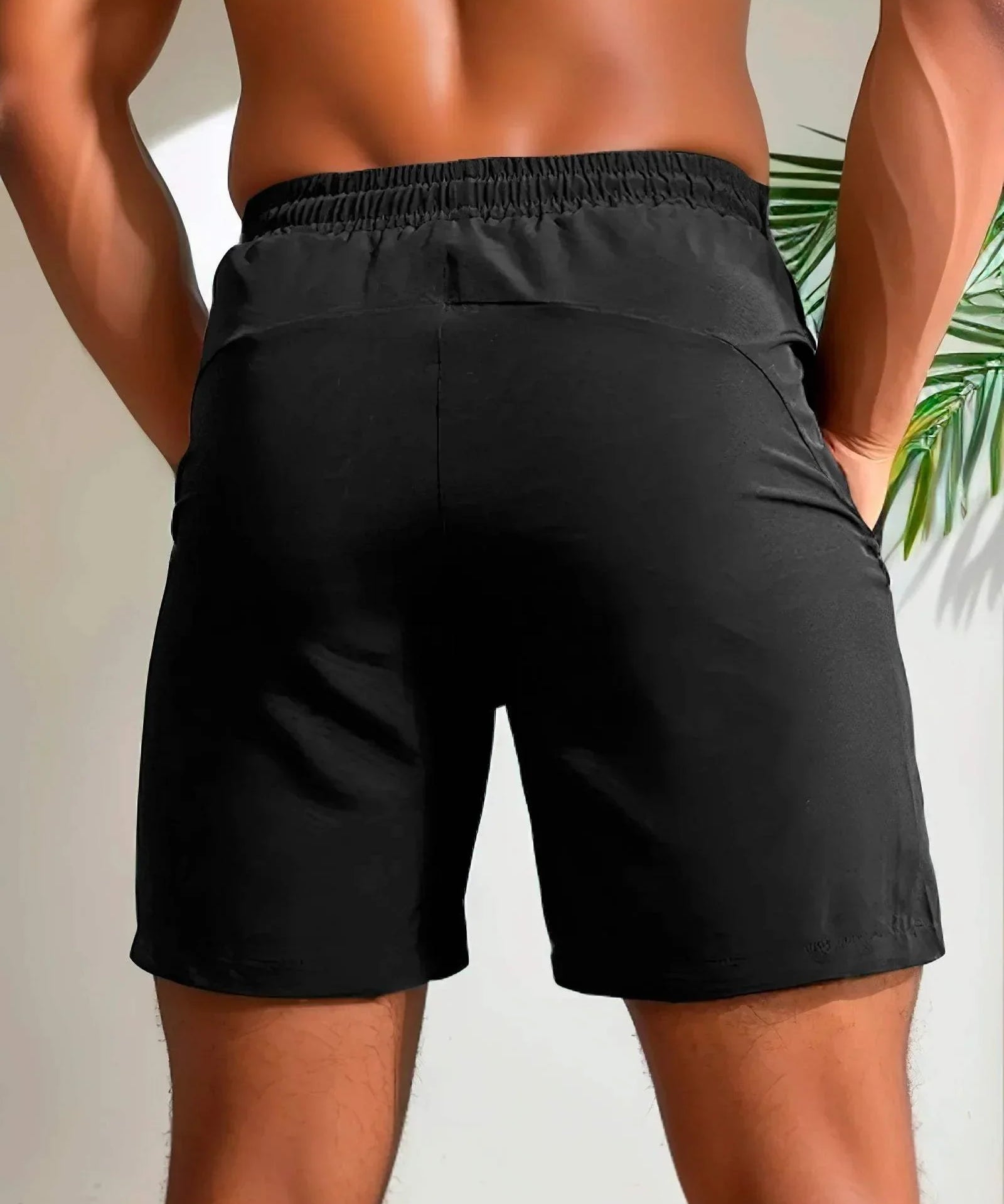  Männer -sportliche Shorts - Leichte Feuchtigkeitswicking - Stretch Fabric - Reißverschlusspocke-2