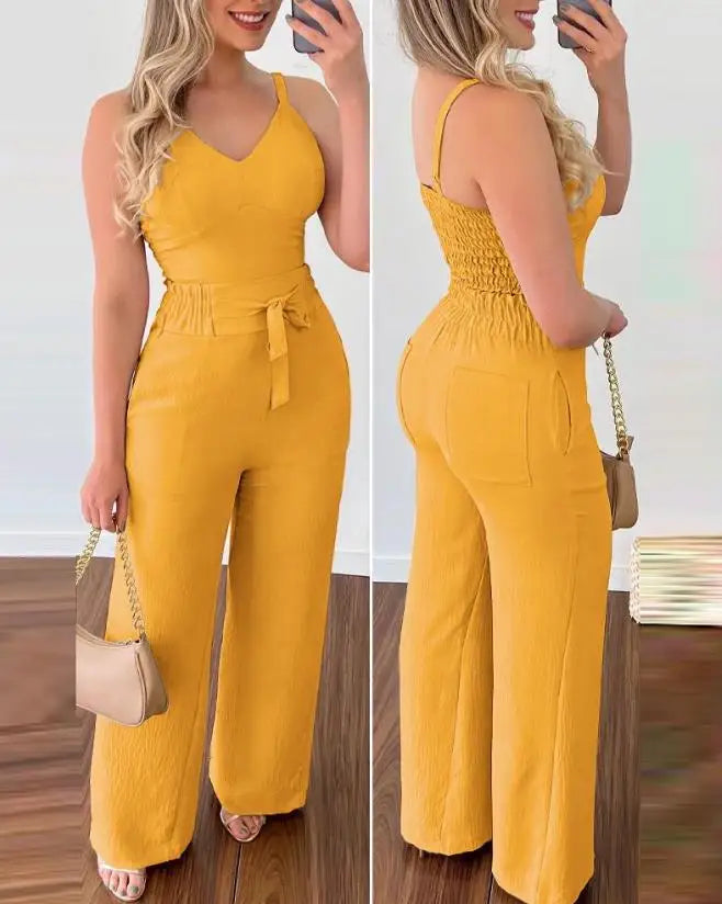 Sadie | Rüschen Zweiteiliger Jumpsuit-Set
