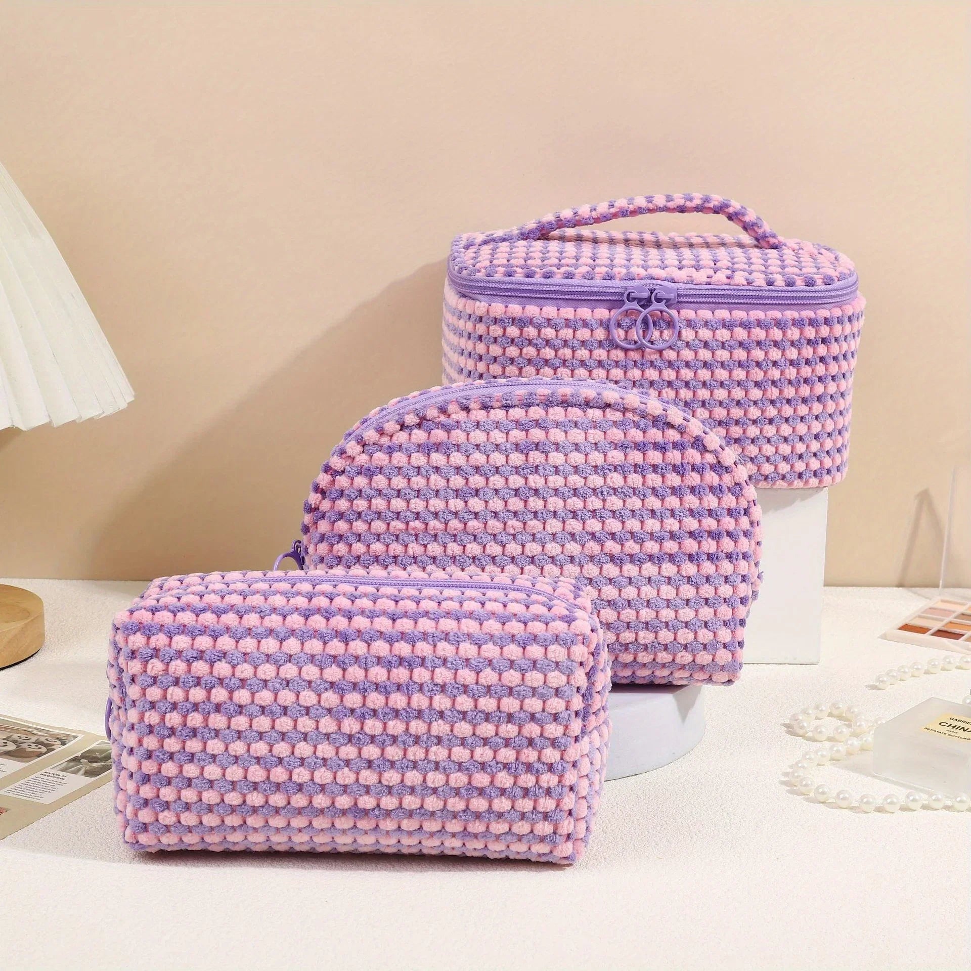 Emily | Stilvolle und vielseitige weiche Cordura Kosmetiktaschen-Set