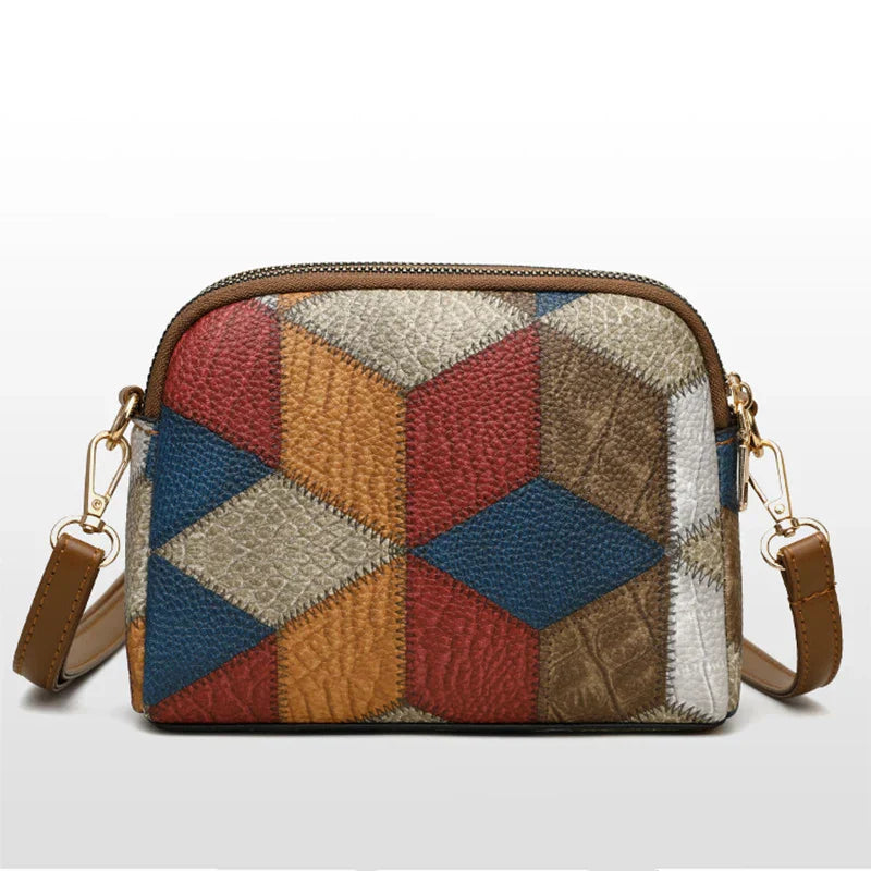 Sophie | Damen Patchwork Leder Mini Umhängetasche