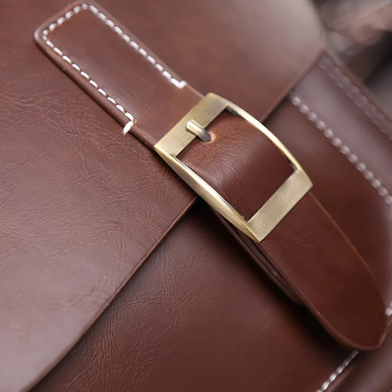 Liam | Retro PU Leder Aktentasche Crossbody Messenger Tasche