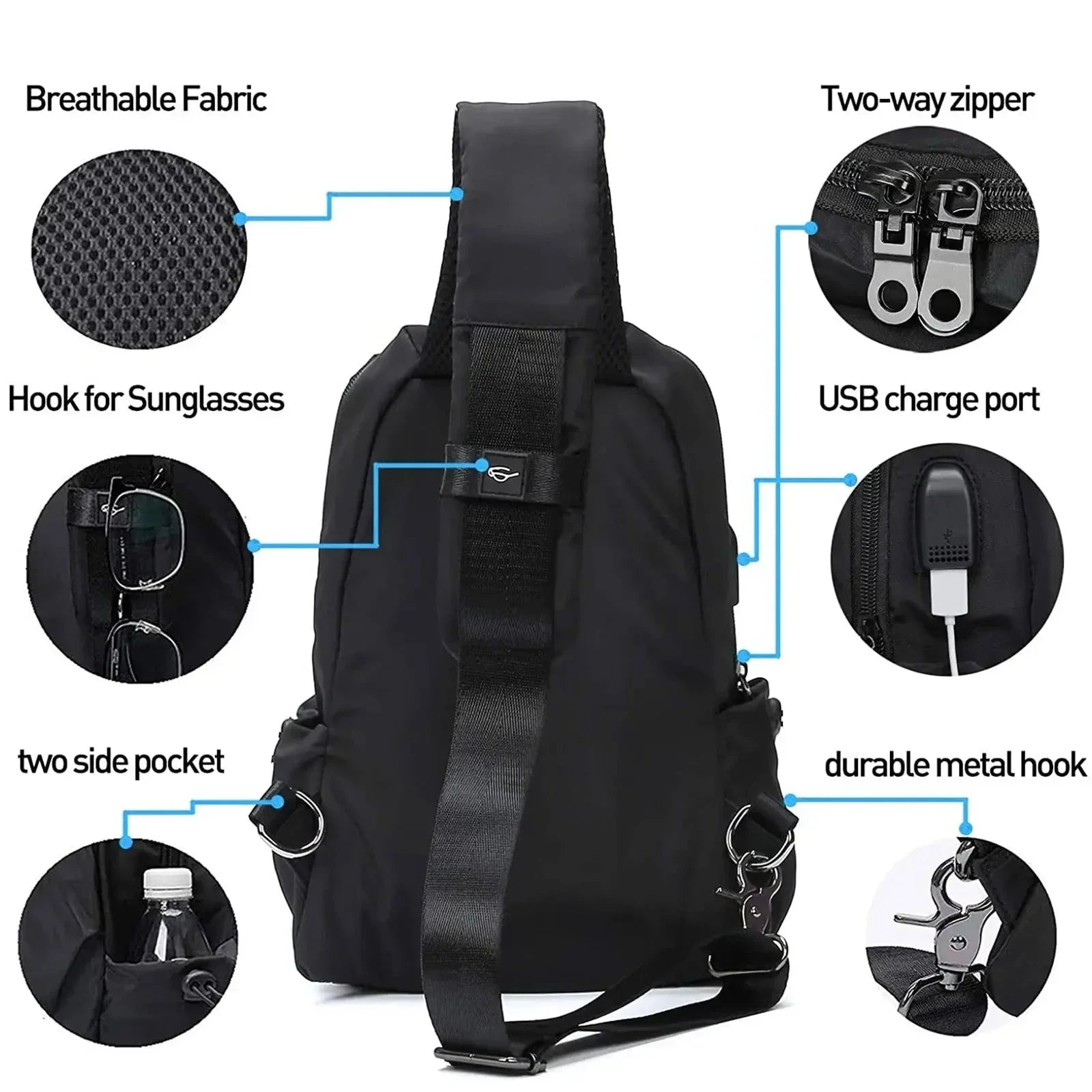 Aaron | Wasserfeste Taktische Kleine Crossbody Bauchtasche