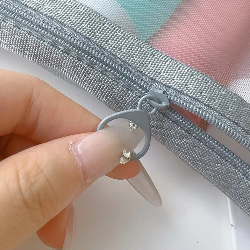 Keily | 3-teiliges Nylon-Mesh Kosmetik- und Toilettenbeutel-Set