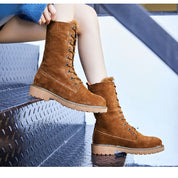 Sena Wildleder Damenstiefel | Hochwertige Stiefel mit Schnürverschluss 0