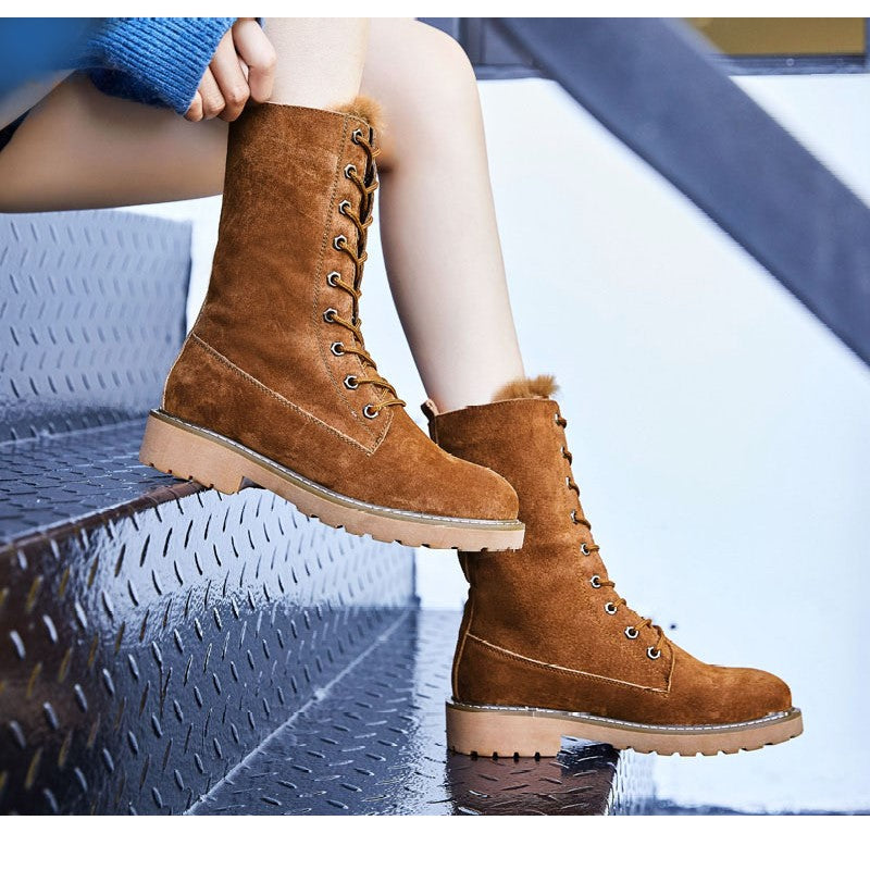 Sena Wildleder Damenstiefel | Hochwertige Stiefel mit Schnürverschluss 0