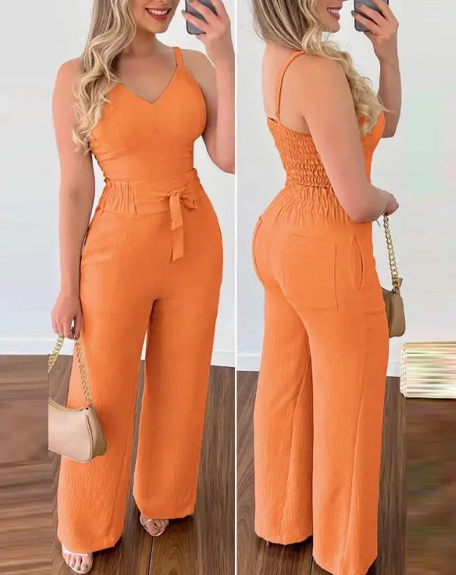 Sadie | Rüschen Zweiteiliger Jumpsuit-Set