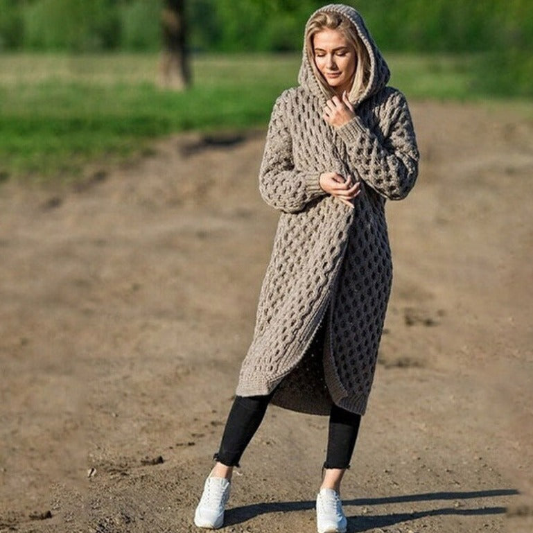 Keli  | Kuscheliges Langstrick-Kapuzen-Cardigan für kalte Tage
