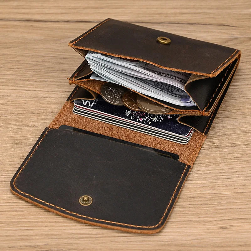 Lucas | Vintage Bifold Reisetasche aus Rindsleder mit Druckknopf