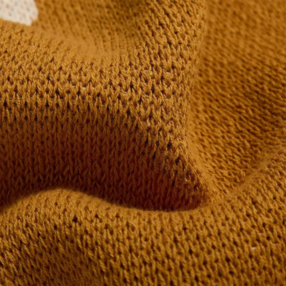 Skandinavische Blumenmuster Decke für Zuhause aus 100% Baumwolle 4