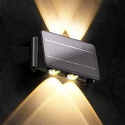 Solar-Wandlampe Wasserfest mit Auf- und Abwärts Licht für Garten, Treppen und Zäune – Solarbetriebene Außenbeleuchtung 0