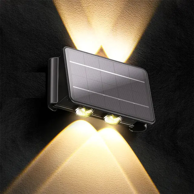 Solar-Wandlampe Wasserfest mit Auf- und Abwärts Licht für Garten, Treppen und Zäune – Solarbetriebene Außenbeleuchtung 0