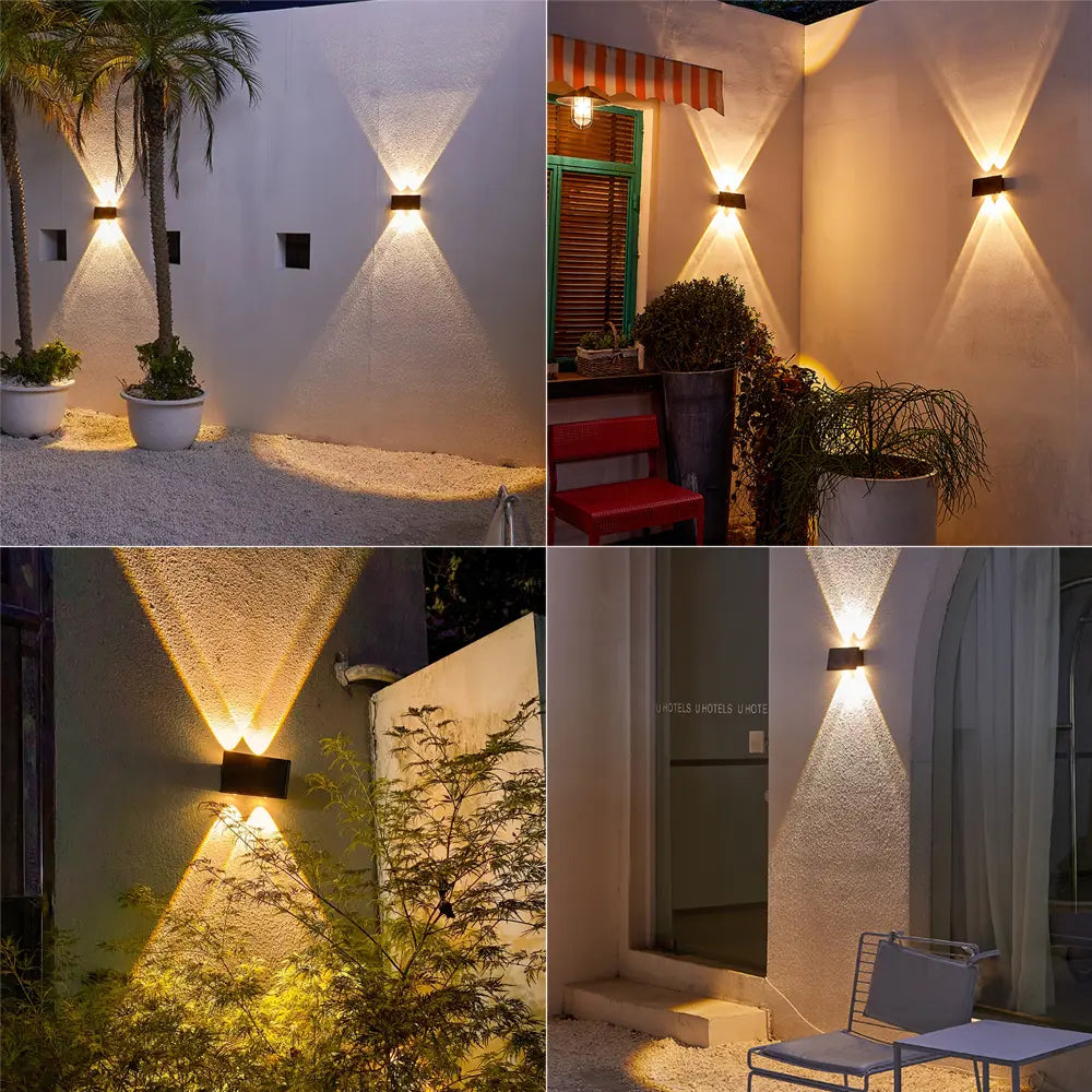 Solar-Wandlampe Wasserfest mit Auf- und Abwärts Licht für Garten, Treppen und Zäune – Solarbetriebene Außenbeleuchtung 1