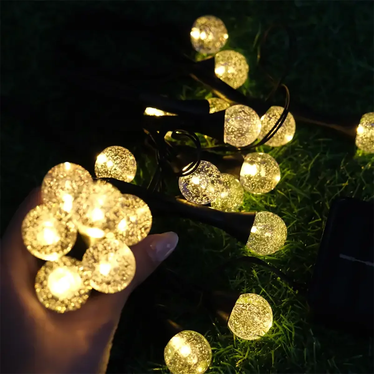 Solar Gartenlichter mit 30 LEDs – Wetterfeste Mini-Lichter in Warmweiß mit 8 Beleuchtungsmodi für Außenbereiche 6
