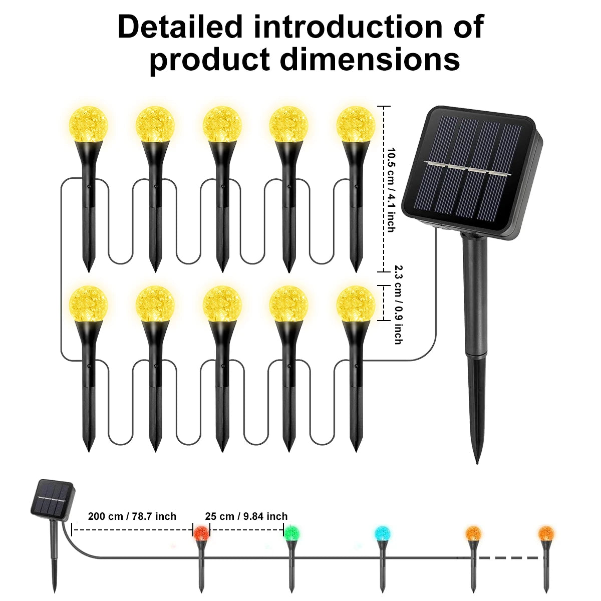 Solar Gartenlichter mit 30 LEDs – Wetterfeste Mini-Lichter in Warmweiß mit 8 Beleuchtungsmodi für Außenbereiche 7