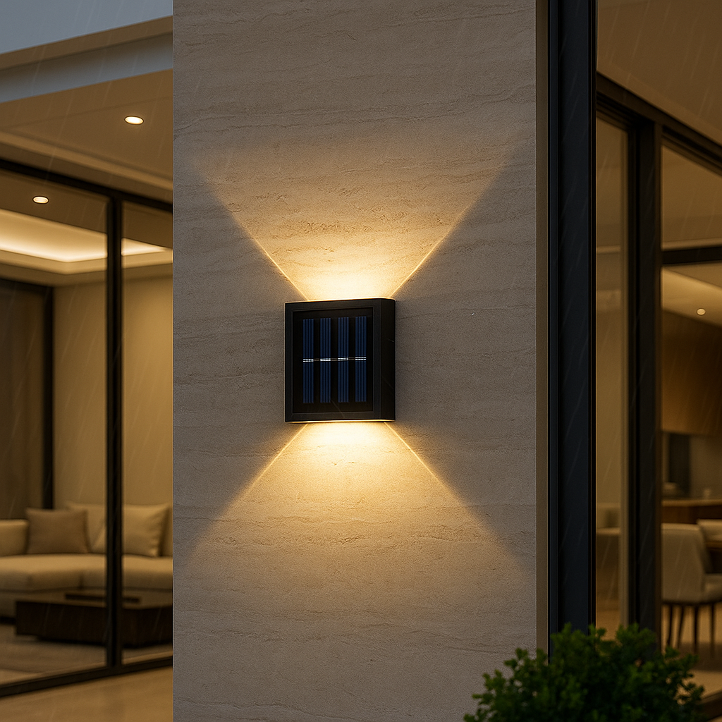 Solarbetriebene Außenleuchte mit Dämmerungserkennung – Wasserdichte Gartenlampe für stilvolle Beleuchtung im Freien 0