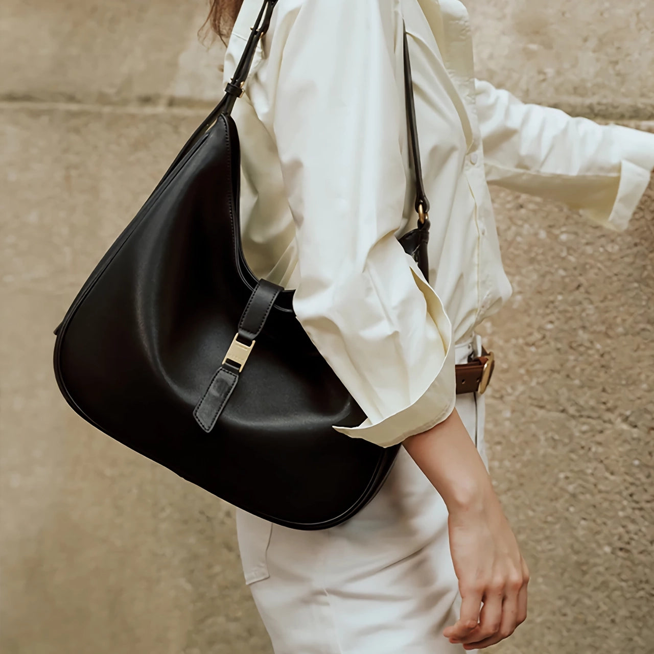 Sommerliche Tragetasche mit großem Fassungsvermögen – Schwarze Schulter- und Umhängetasche für Damen 4