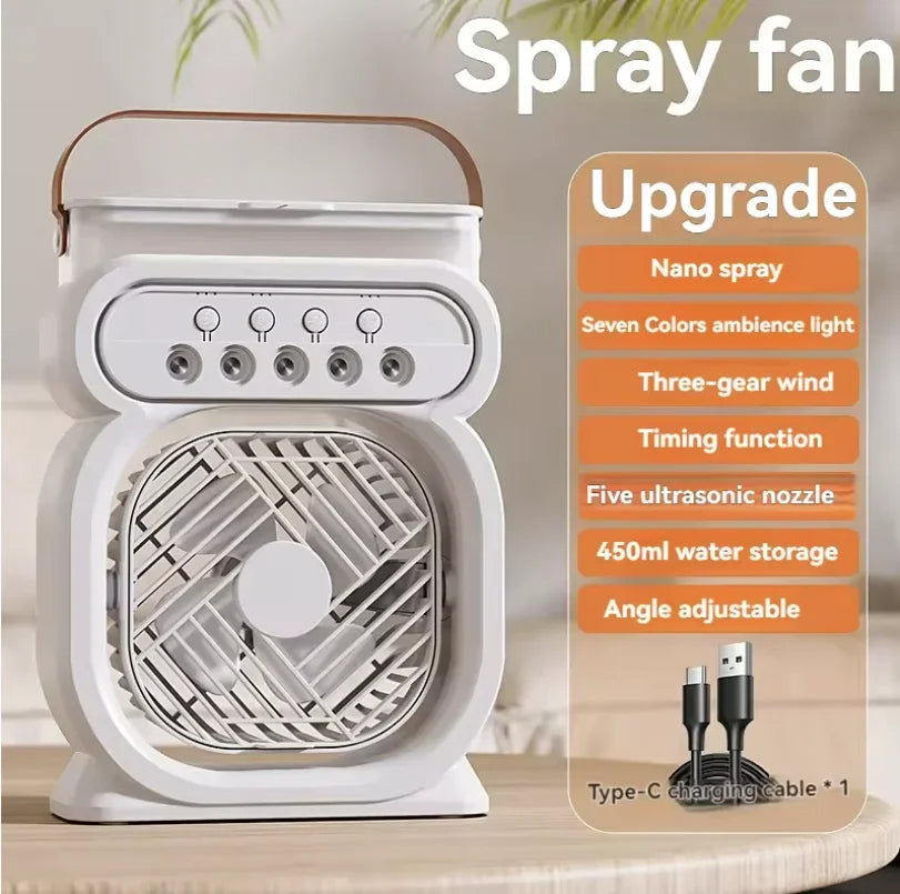 Tragbare 3-in-1-Klimaanlage mit Nachtlicht und Luftbefeuchter 0
