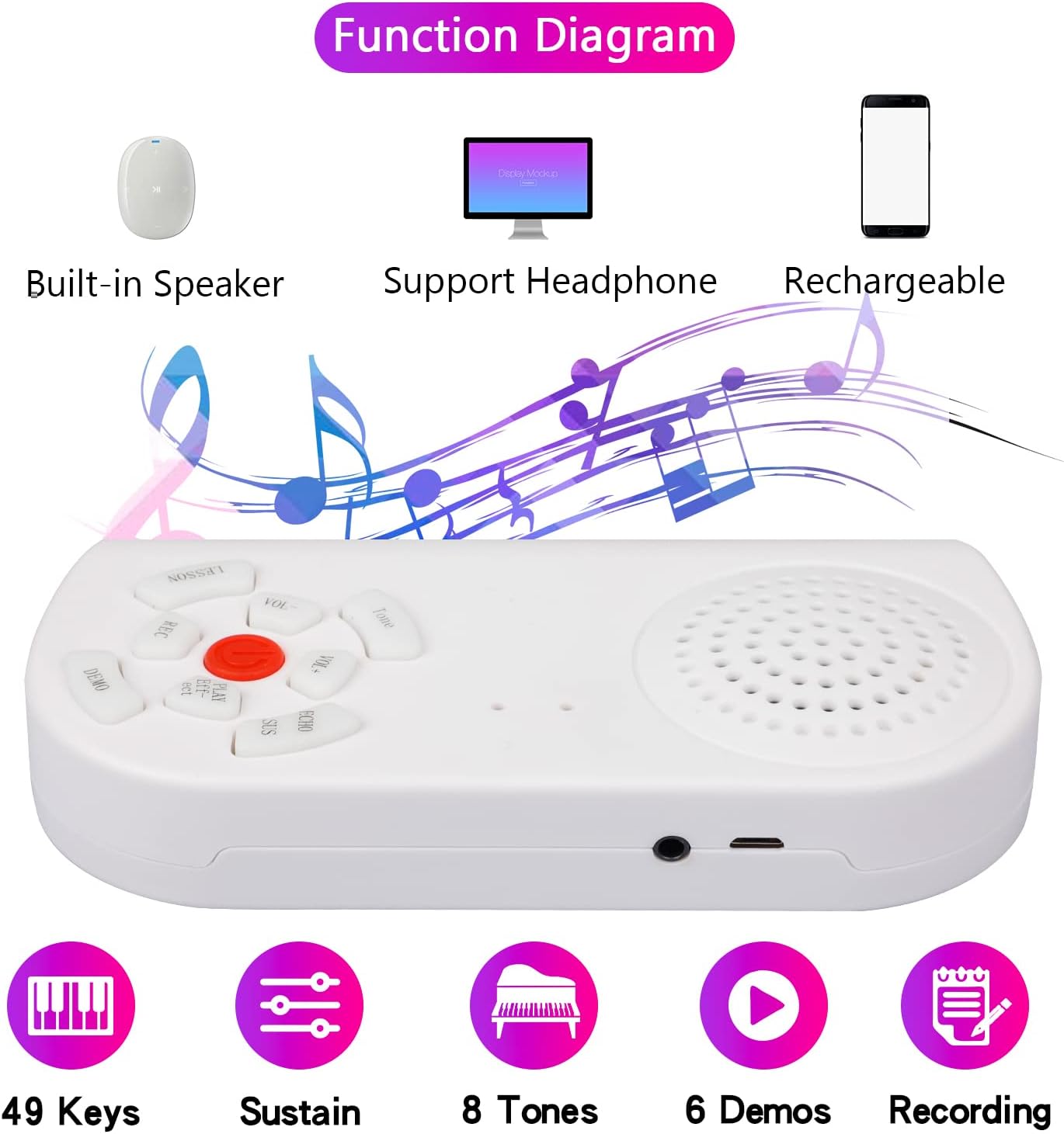 Tragbare Klavier -Tastatur rollt hoch 2