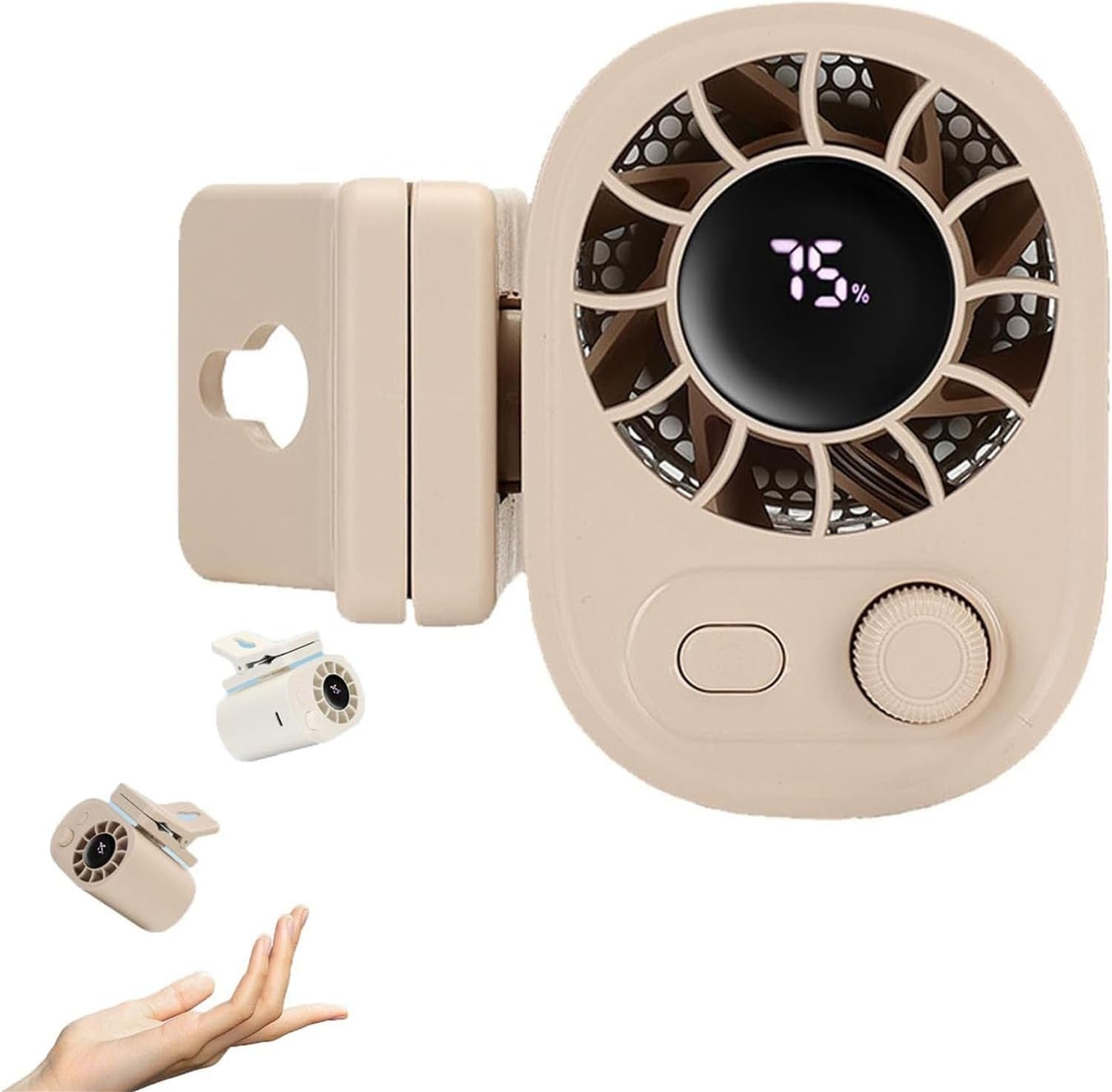 Tragbarer Auto-Clip-Ventilator – 360° drehbarer, per USB wiederaufladbarer Mini-Ventilator mit Klemme 1