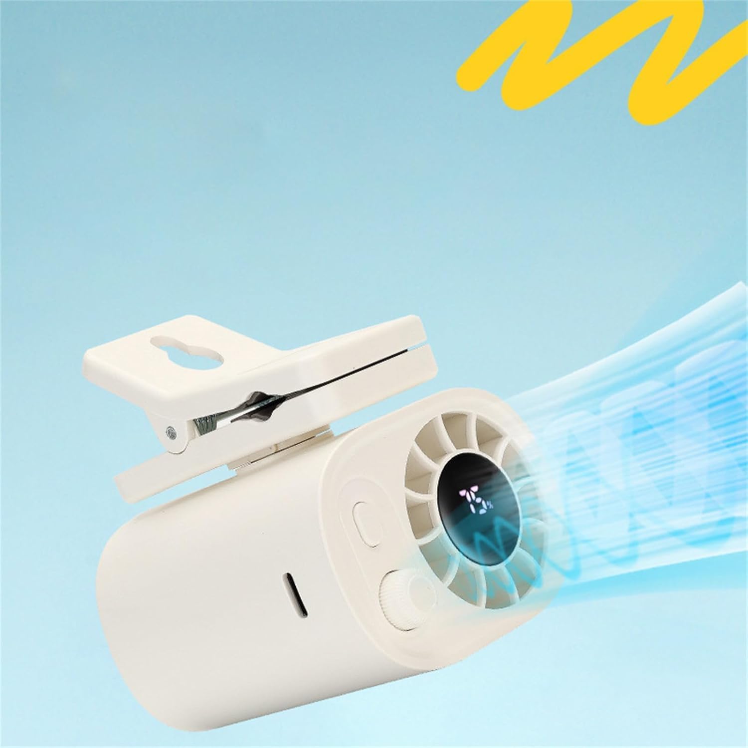 Tragbarer Auto-Clip-Ventilator – 360° drehbarer, per USB wiederaufladbarer Mini-Ventilator mit Klemme 5