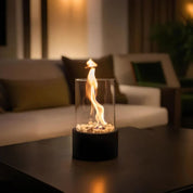 Tragbarer Tischkamin aus Glas 7