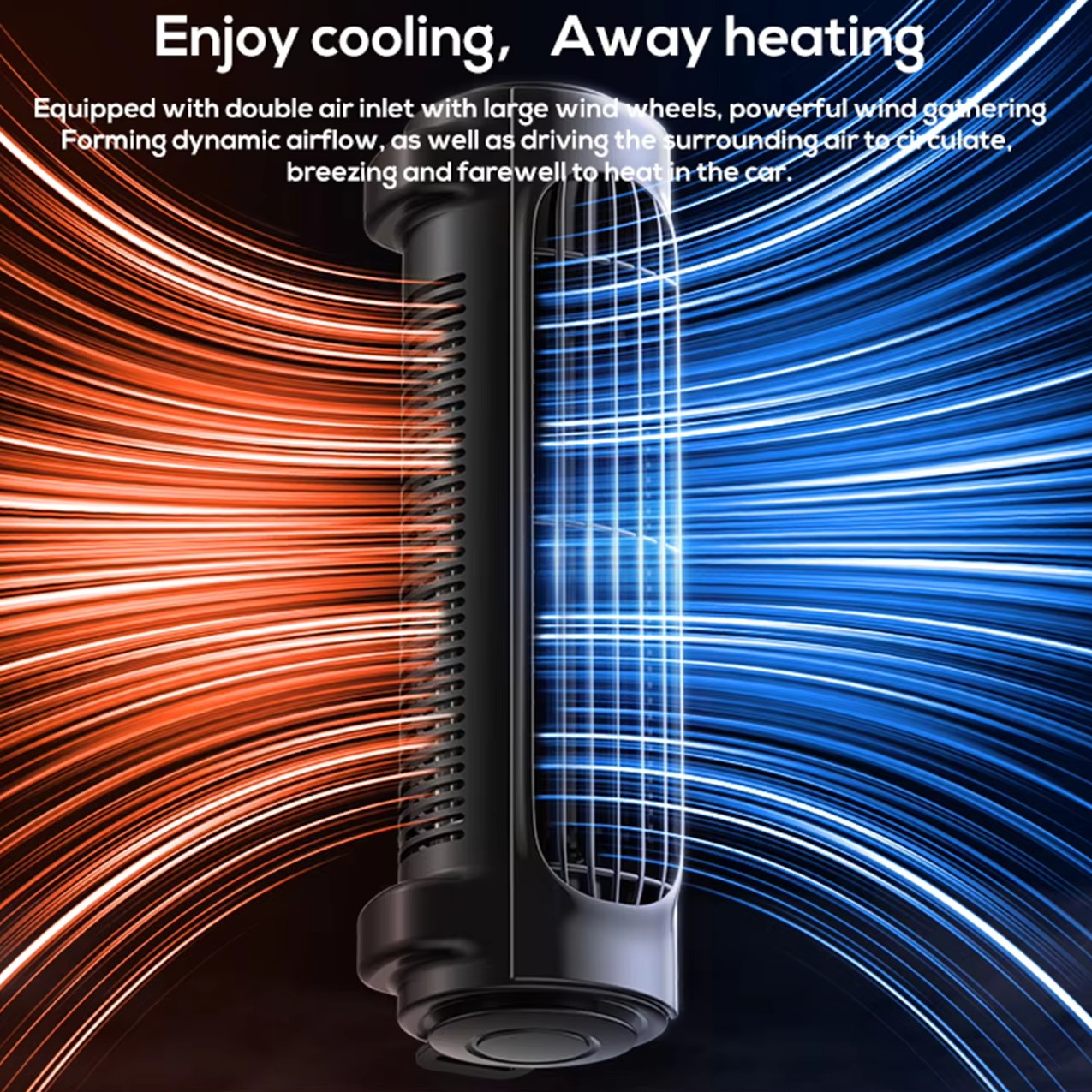 Tragbarer USB-Autositzventilator mit verstellbarem Kopfstützengurt 2