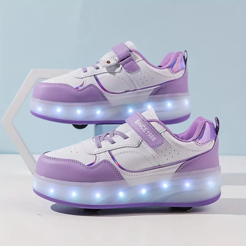 Trendige Rollschuhe für Kinder mit LED-Leuchten 0