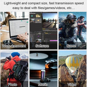 Ultradünne tragbare Festplatte 10 TB | Große Kapazität und blitzschnelles USB 3.0 – leichtes Design – EasySafe 3