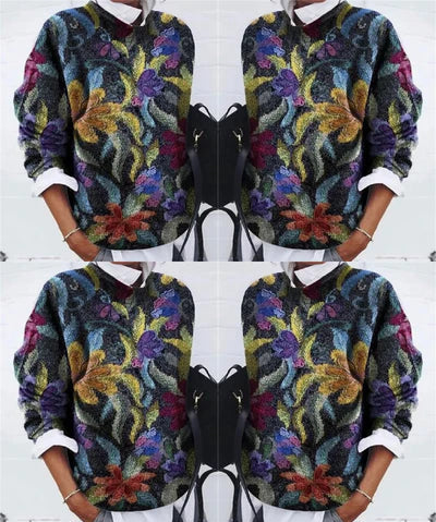 Solen | Stilvoller Damenpullover mit Blumenprint