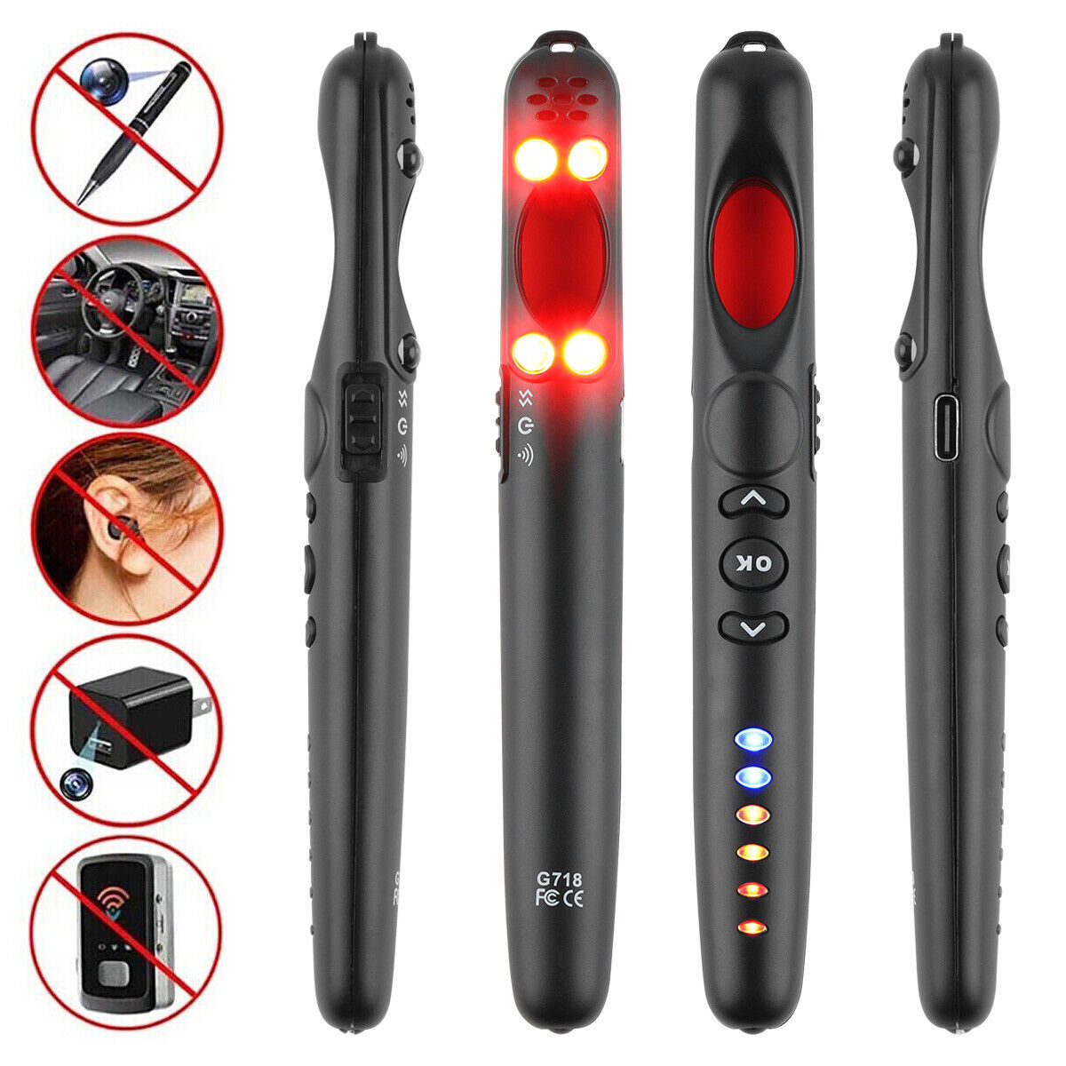 Versteckter Kamera -Fehlerdetektor und GPS -Tracker für Hotels und Autos 5