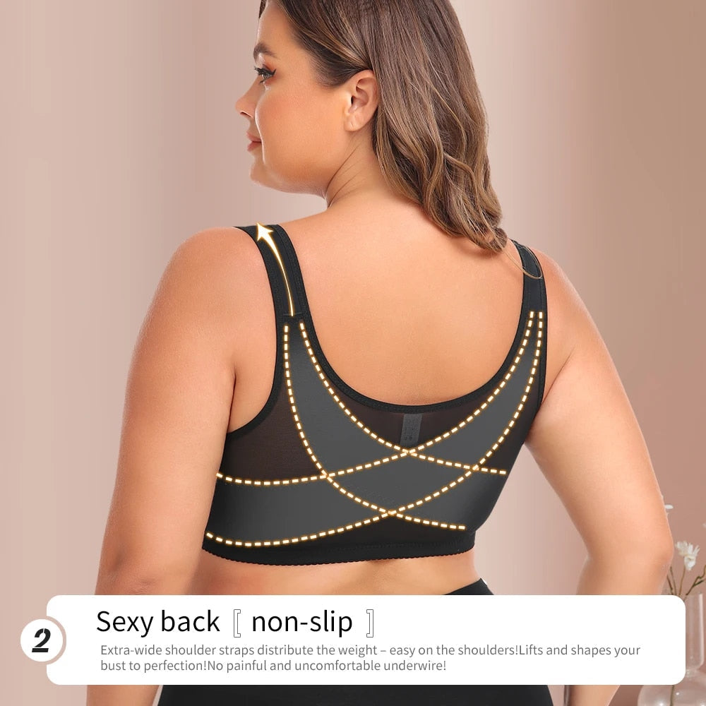 CARLA | Vorderverschluss- Bügelloser Komfort-BH Plus Size