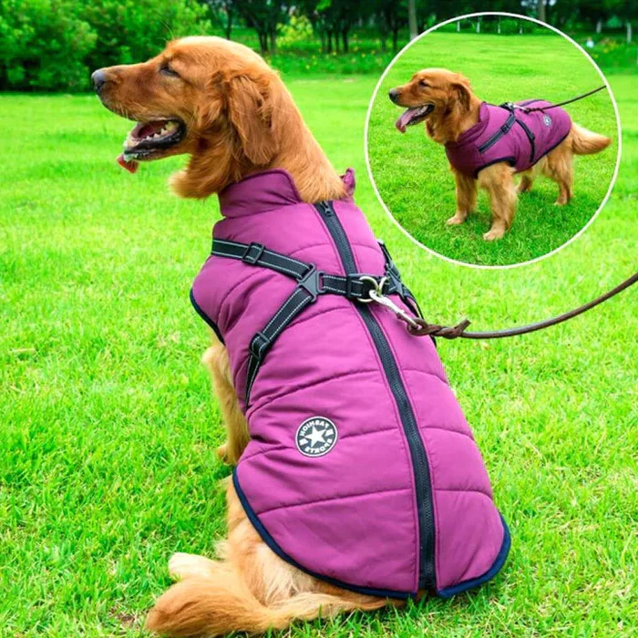 Wasserdichte Winterhundjacke - Sherpa -Fleece Gefüttert - eingebaut 0