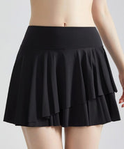 Sportlicher & Funktionaler Damen Tennisrock mit Shorts und Taschen